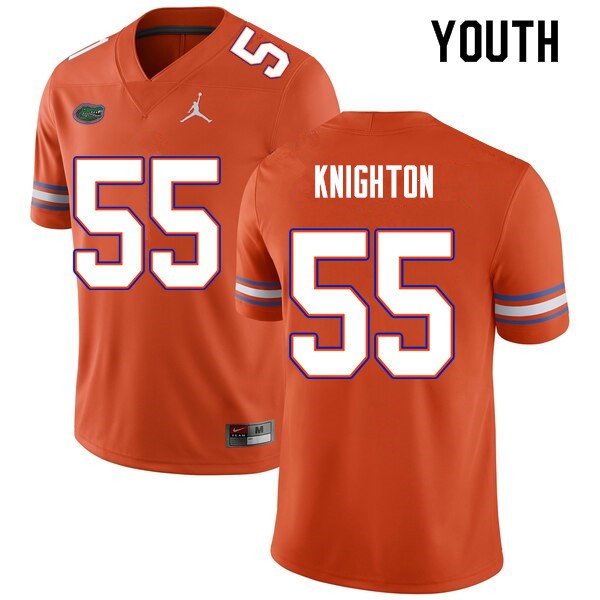 Youth #55 Hayden Knighton Florida Gators College Football Jerseys Orange